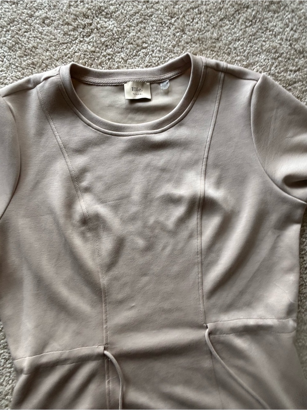 Casual Drawstring Dress in Light Beige M - Picture 10 of 12